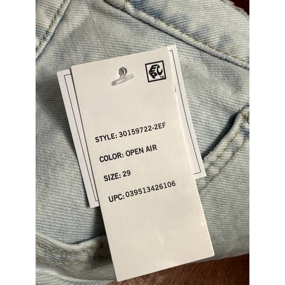 Frayed Denim Cut-Off Shorts High Rise Fit Midi Length Durable Light Blue 29 NWT - Picture 8 of 10